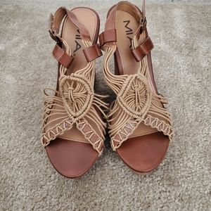 MIA Macrame Wedge Sandal sz. 8.5 BOHO